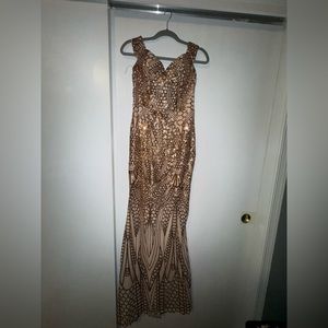 Never worn gold sequence dress!